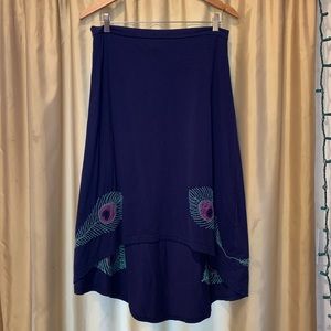 High low navy skirt